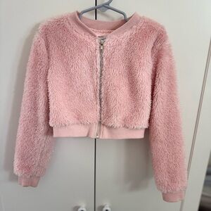 Knitworks Pink Fuzzy Kids Puffer Jacket